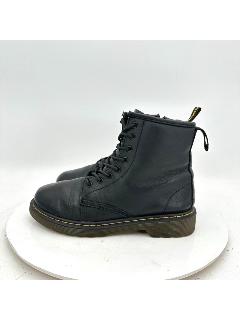 Dr. Martens Delaney Kids Size 3 Black Leather 8 Eye Side Zip Combat Boot